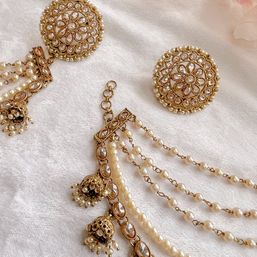 Hina Jhumka detail earrings - Golden - SOKORA JEWELSHina Jhumka detail earrings - GoldenEARRINGS