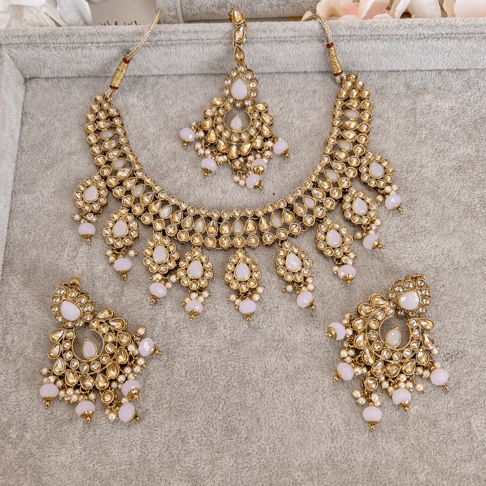 Ikra Necklace set - Pink - SOKORA JEWELSIkra Necklace set - Pink