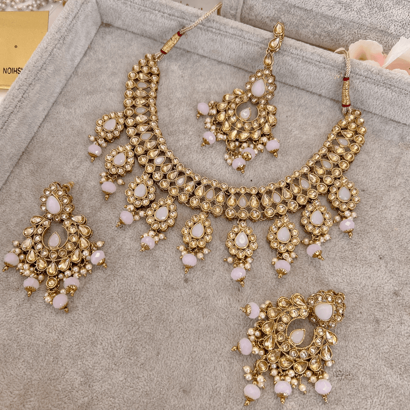 Ikra Necklace set - Pink - SOKORA JEWELSIkra Necklace set - Pink