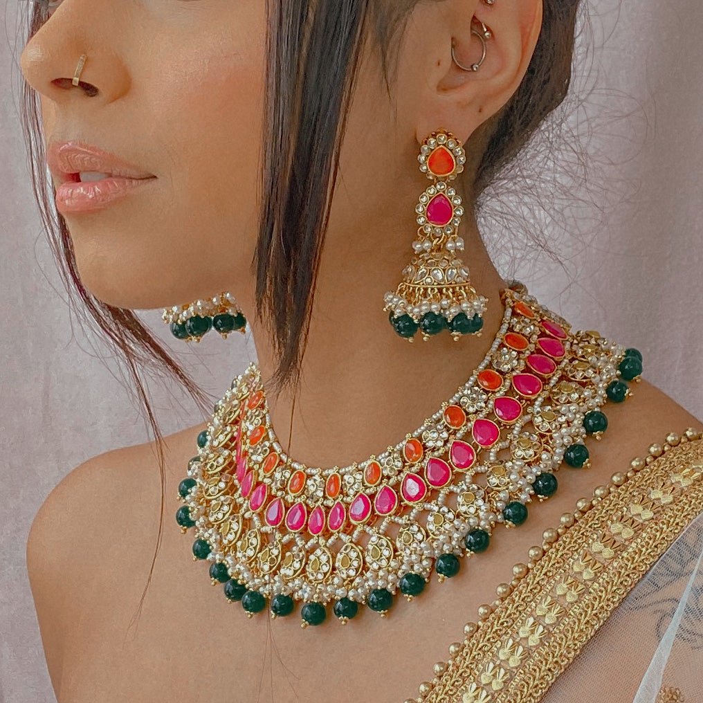 Iraa Faux Kundan Set - Multicolour - SOKORA JEWELSIraa Faux Kundan Set - MulticolourNECKLACE SETS