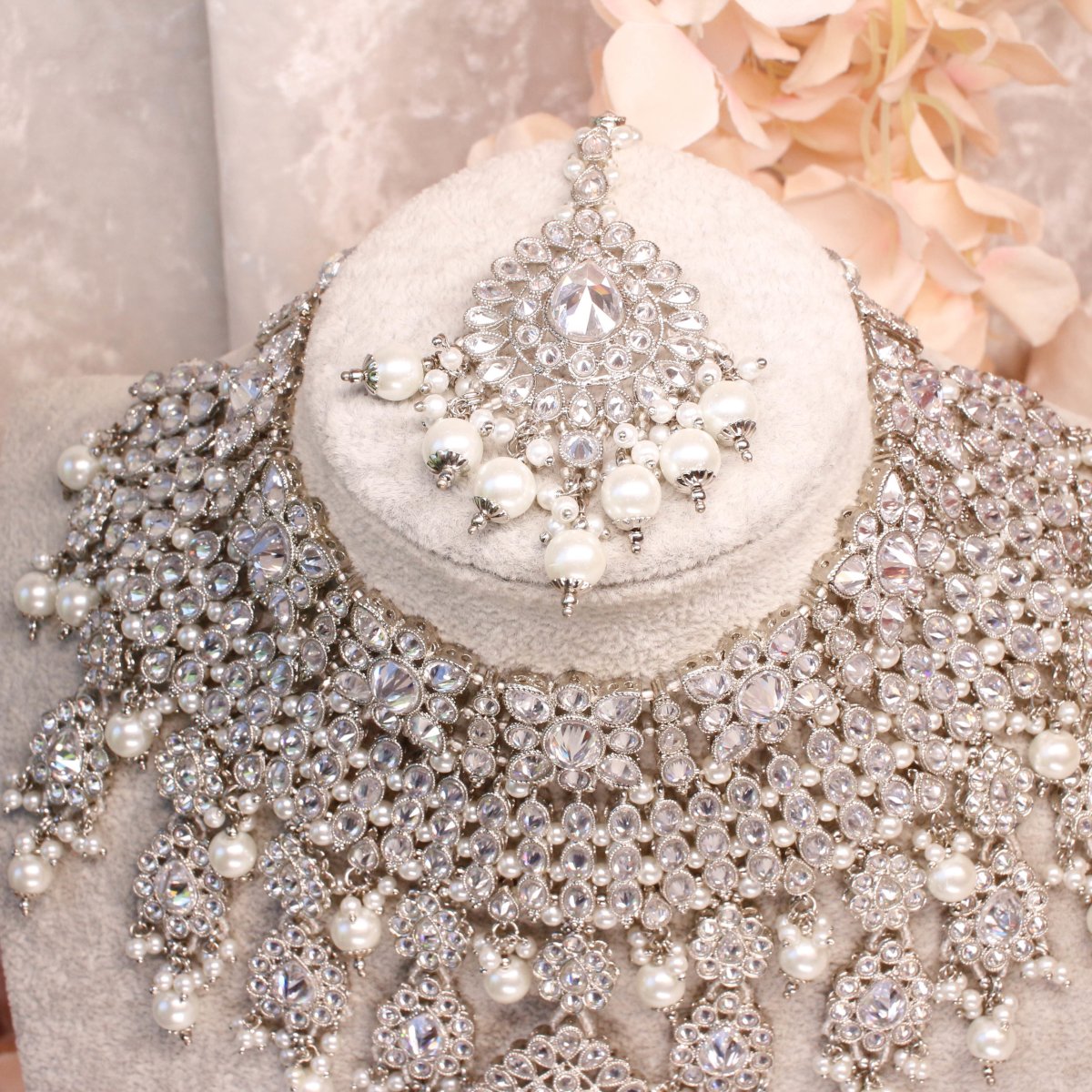 Jasmeen Bridal set - Silver - SOKORA JEWELSJasmeen Bridal set - Silver