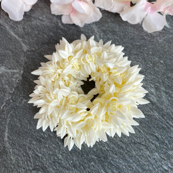 Jasmin Flowers Hair Scrunchie - SOKORA JEWELSJasmin Flowers Hair Scrunchie