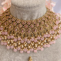 Jasneet Necklace set - Light Pink - SOKORA JEWELSJasneet Necklace set - Light Pink