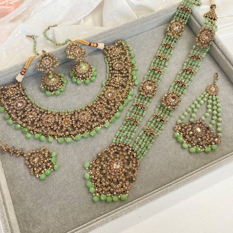 Julia Bridal necklace set - Mint - SOKORA JEWELSJulia Bridal necklace set - Mint