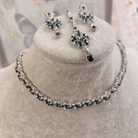 Katie Small Silver Necklace set - Navy - SOKORA JEWELSKatie Small Silver Necklace set - NavyNECKLACE SETS