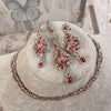 Katie Small Silver Necklace set - Pink - SOKORA JEWELSKatie Small Silver Necklace set - PinkNECKLACE SETS