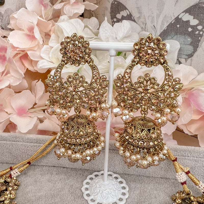 Kenza Bridal Necklace set - Golden - SOKORA JEWELSKenza Bridal Necklace set - Golden