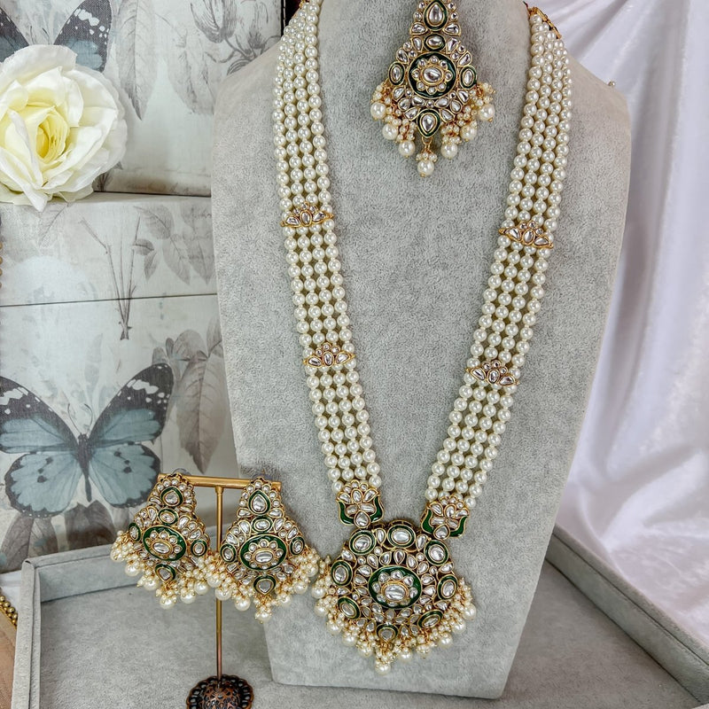 Kumari Long Necklace set - Pearl - SOKORA JEWELSKumari Long Necklace set - Pearl