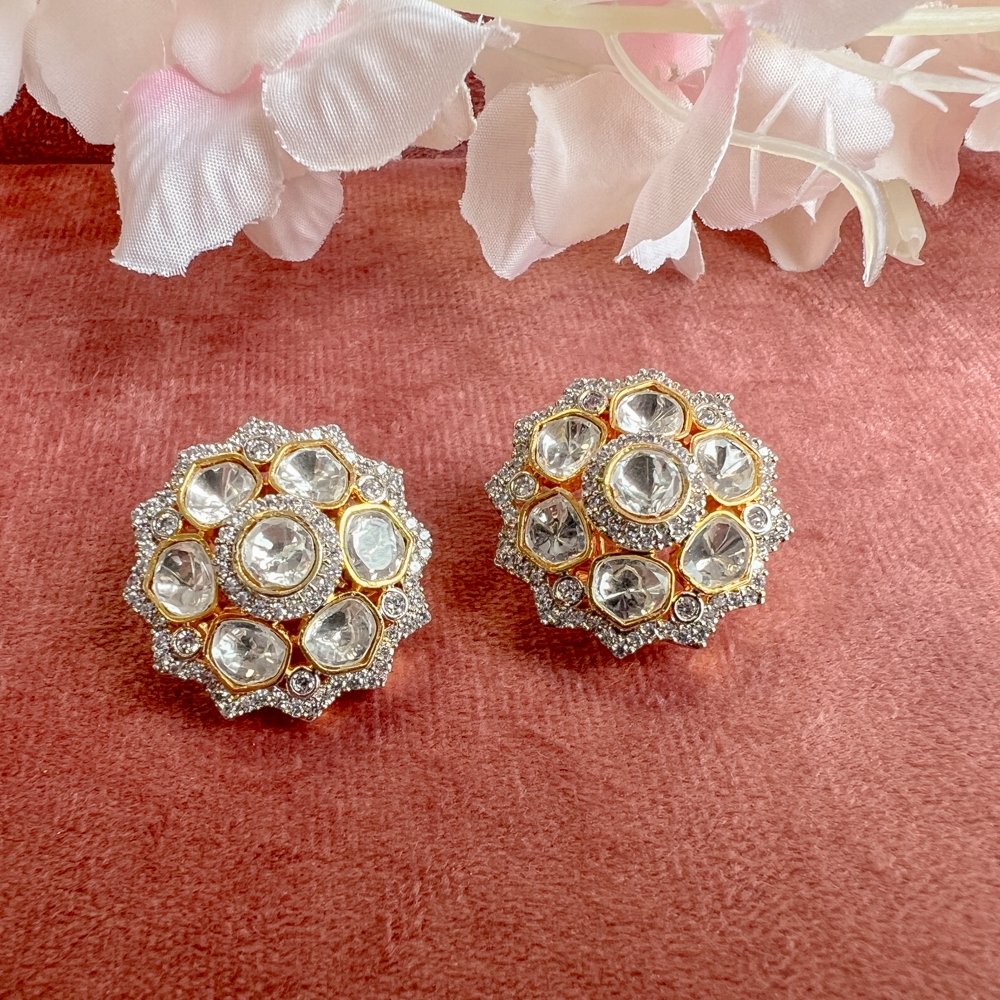 Kundan and Diamante Earrings - SOKORA JEWELSKundan and Diamante Earringsstuds and tops