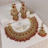 Lalita Necklace set - Maroon + Orange - SOKORA JEWELSLalita Necklace set - Maroon + Orange