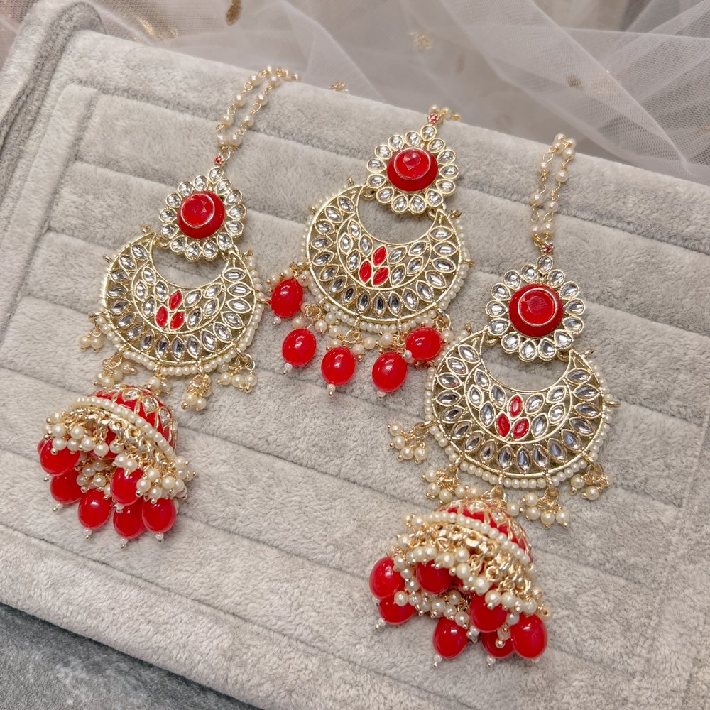 Jhumka sales tikka set