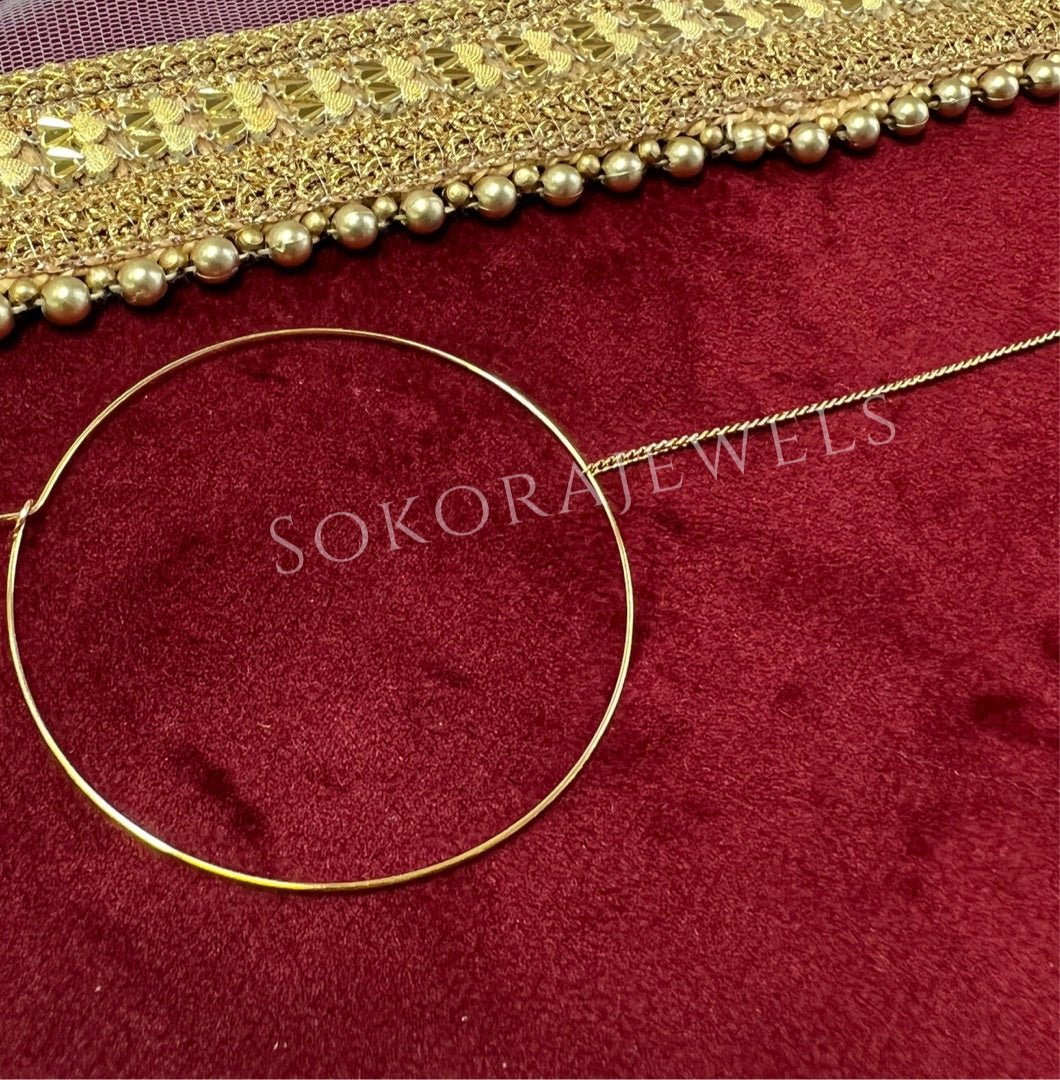 Large Plain Gold Nose ring - Pierced - SOKORA JEWELSLarge Plain Gold Nose ring - Piercednose rings