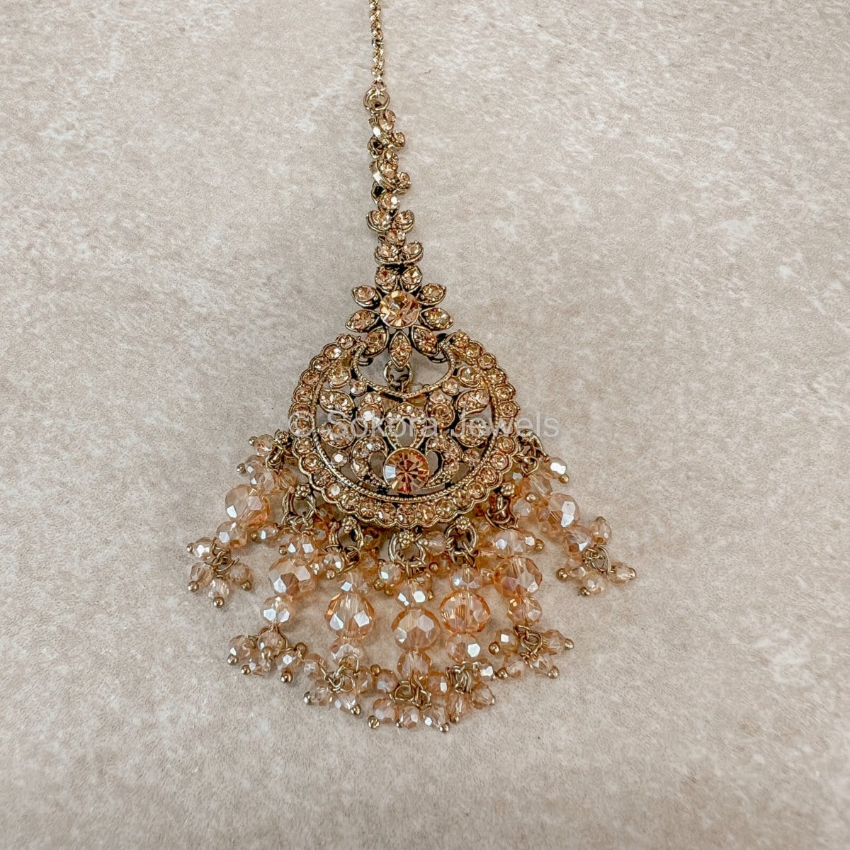 Lavanya Double Bridal Necklace Set - Champagne - SOKORA JEWELSLavanya Double Bridal Necklace Set - Champagnenecklace sets