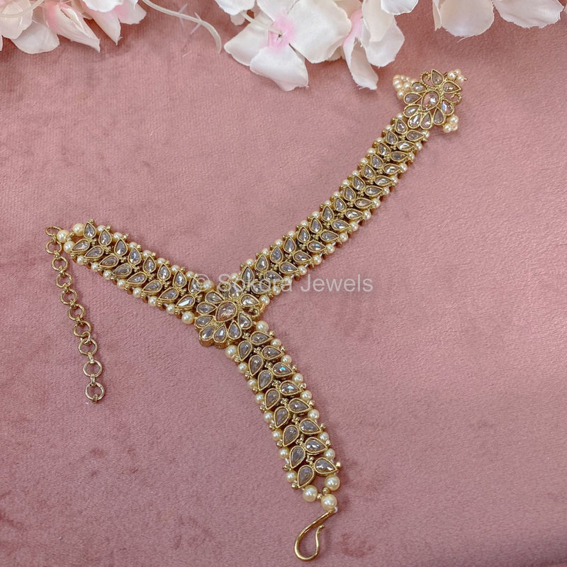 Lisa Antique Gold Hand Harness - Golden - SOKORA JEWELSLisa Antique Gold Hand Harness - Golden