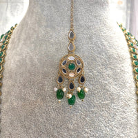 Long Mirrored Necklace set - Green - SOKORA JEWELSLong Mirrored Necklace set - Green