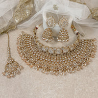 Lucie Bridal Double necklace set - Golden Glow - SOKORA JEWELSLucie Bridal Double necklace set - Golden Glow