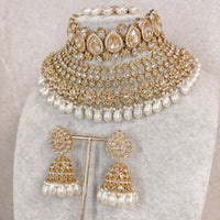 Lucie Bridal Double necklace set - Golden Shimmer - SOKORA JEWELSLucie Bridal Double necklace set - Golden Shimmer