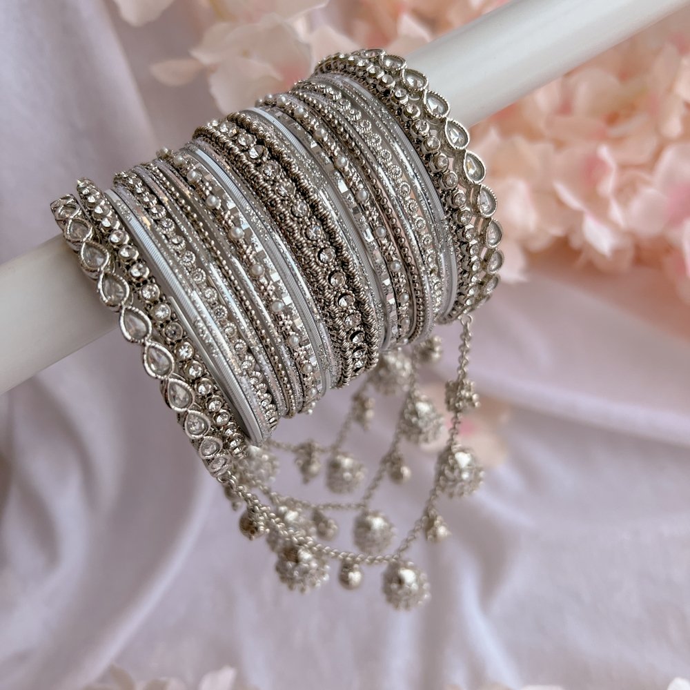 Luxury Silver Bangle stack – SOKORA JEWELS