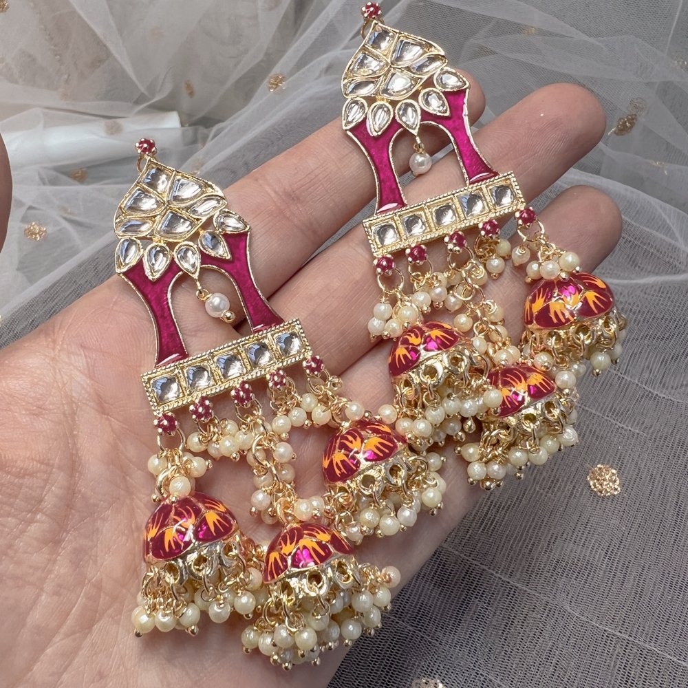 Mahaal Painted Earrings - SOKORA JEWELSMahaal Painted Earrings