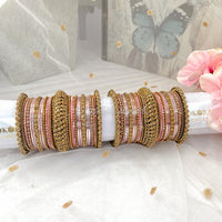 Maharani Bridal Bangle Set- Light Pink - SOKORA JEWELSMaharani Bridal Bangle Set- Light PinkBANGLES