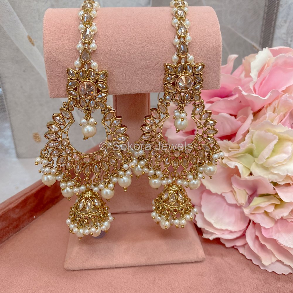 Maheen Jhumka Earrings - Golden - SOKORA JEWELSMaheen Jhumka Earrings - Golden