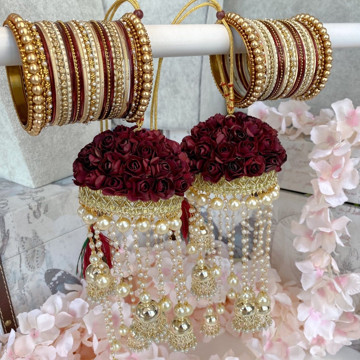 Maroon Rose Kaleereh - SOKORA JEWELSMaroon Rose Kaleereh