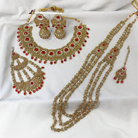 Maya Bridal Necklace Set - Red - SOKORA JEWELSMaya Bridal Necklace Set - Rednecklace sets