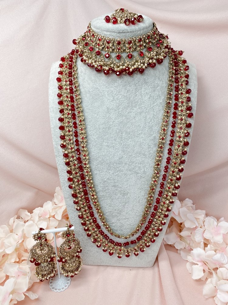 Maroon clearance pearl necklace