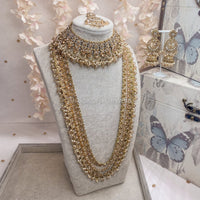 Meera Bridal Set - Golden & Clear - SOKORA JEWELSMeera Bridal Set - Golden & Clear