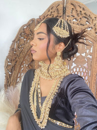 Meera Bridal Set - Golden & Clear - SOKORA JEWELSMeera Bridal Set - Golden & Clear