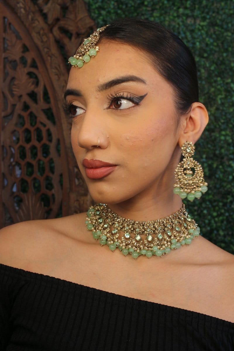 Meera Choker Set - Golden - SOKORA JEWELSMeera Choker Set - Golden