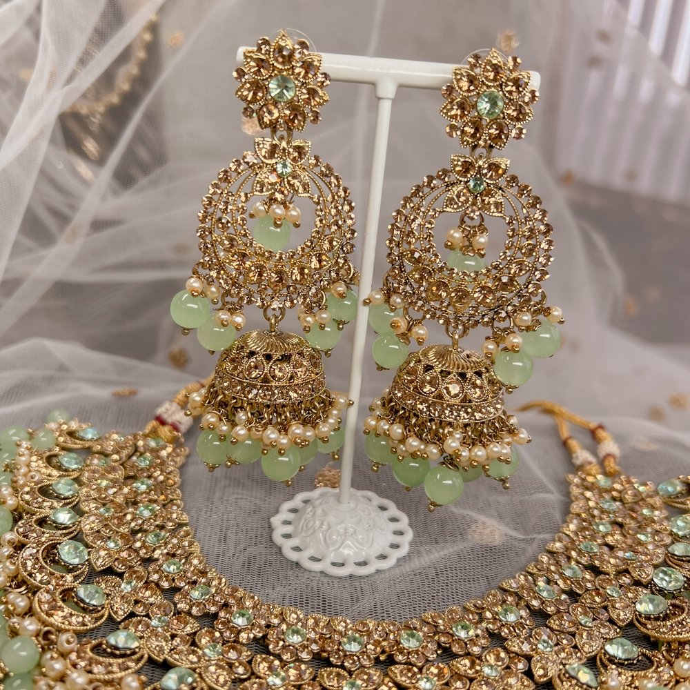 Meera Necklace set - Mint - SOKORA JEWELSMeera Necklace set - Mint