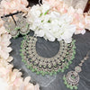 Meera Silver Necklace set - Mint - SOKORA JEWELSMeera Silver Necklace set - MintZIBA CHOKER SET - GREEN
