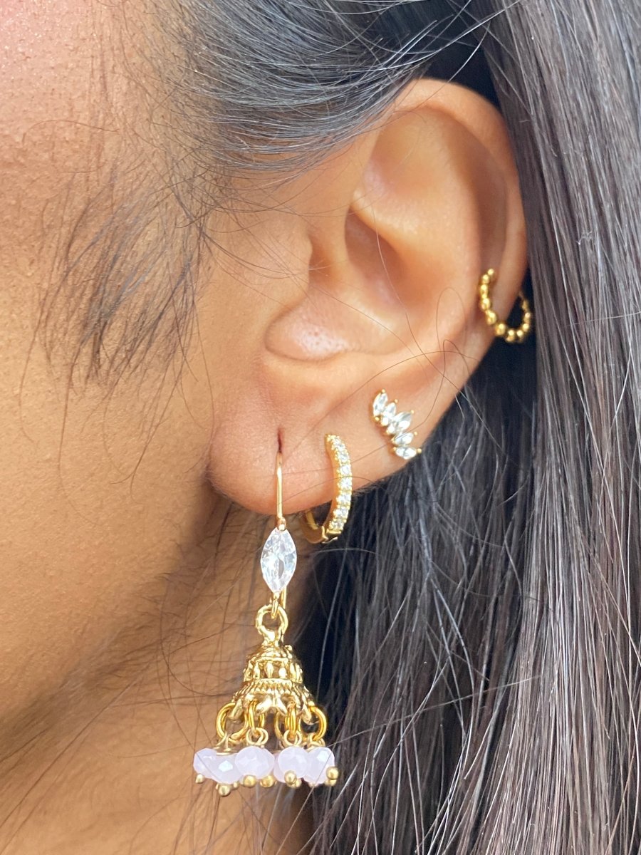 Peacock jhumka earrings in gold Polish | Gold plated Bridal bali jhumk –  Indian Designs
