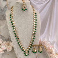 Minahil Long Necklace set - Green - SOKORA JEWELSMinahil Long Necklace set - Green