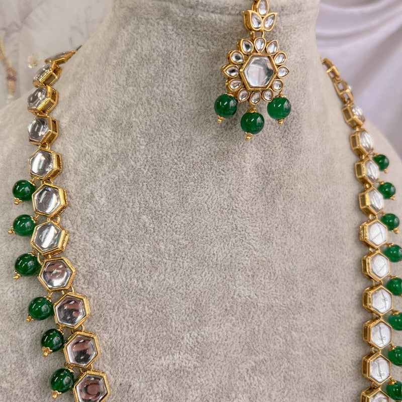 Minahil Long Necklace set - Green - SOKORA JEWELSMinahil Long Necklace set - Green