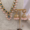 Minahil Long Necklace set - Light Pink - SOKORA JEWELSMinahil Long Necklace set - Light Pink