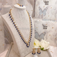 Minahil Long Necklace set - Navy - SOKORA JEWELSMinahil Long Necklace set - Navy