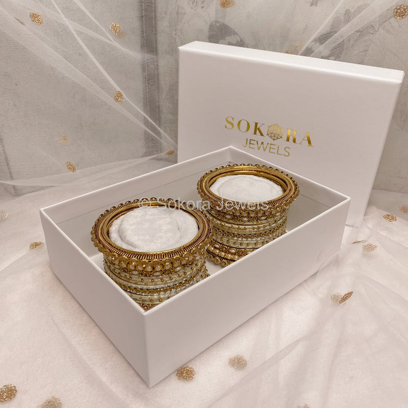 Mini Jodha Bangle Set - Golden Shimmer - SOKORA JEWELSMini Jodha Bangle Set - Golden ShimmerBANGLES