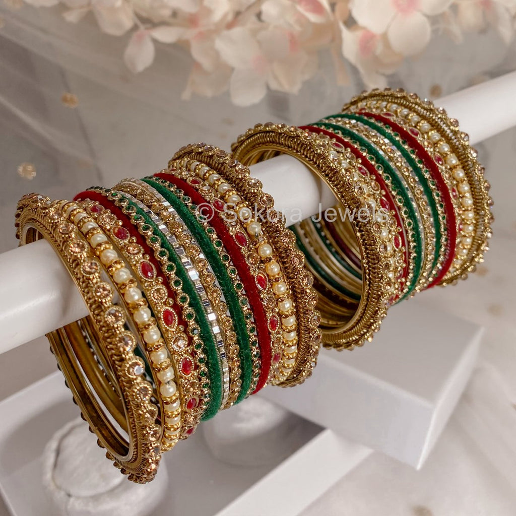 Mini Jodha Bangle Set - MultiColour – SOKORA JEWELS