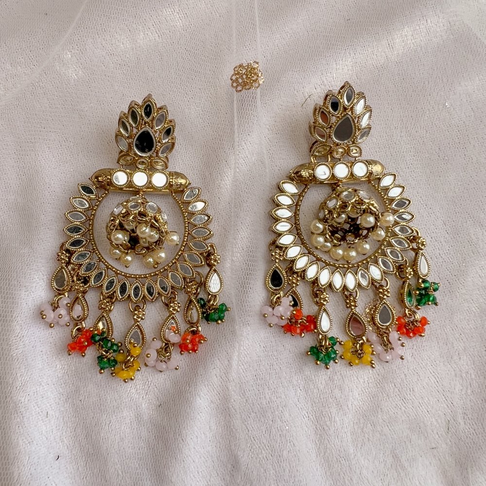Mirabelle Mirrored ChandBali Earrings - SOKORA JEWELSMirabelle Mirrored ChandBali Earrings