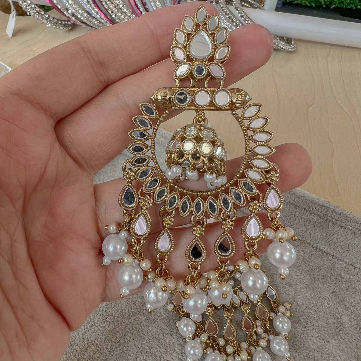 Buy Kundan Polki Green Beads Silver Chandbali Earrings ,sabyasachi Jewelry,kundan  Earrings,polki Earrings Kundan Earrings, Gold Jadau Chandbali Online in  India - Etsy