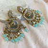 Mirabelle Mirrored ChandBali Earrings - Blue - SOKORA JEWELSMirabelle Mirrored ChandBali Earrings - Blue