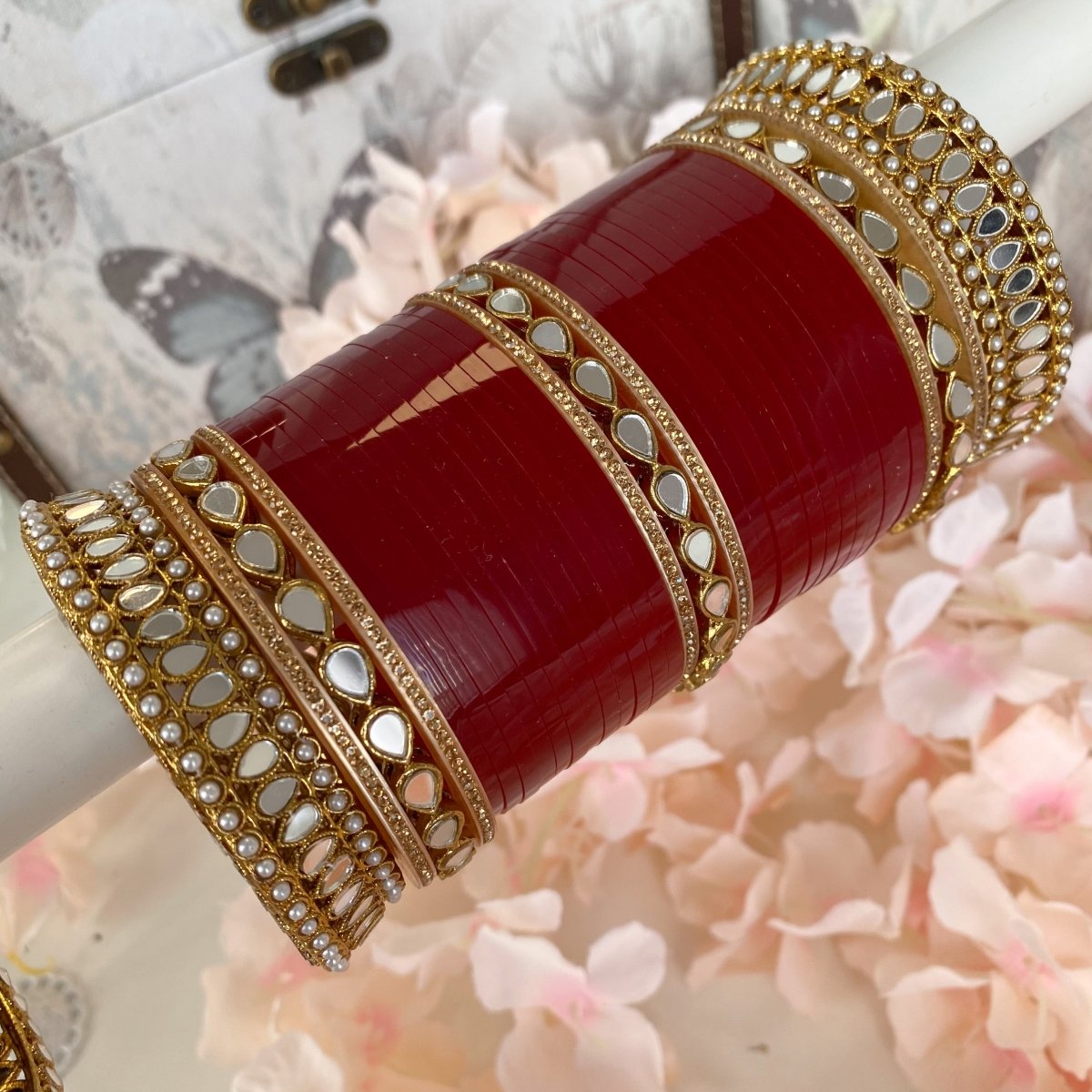 Bridal on sale maroon chura