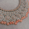 Mohini Silver Necklace set - Peach - SOKORA JEWELSMohini Silver Necklace set - Peach