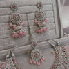 Mohini Silver Necklace set - Pink - SOKORA JEWELSMohini Silver Necklace set - Pink