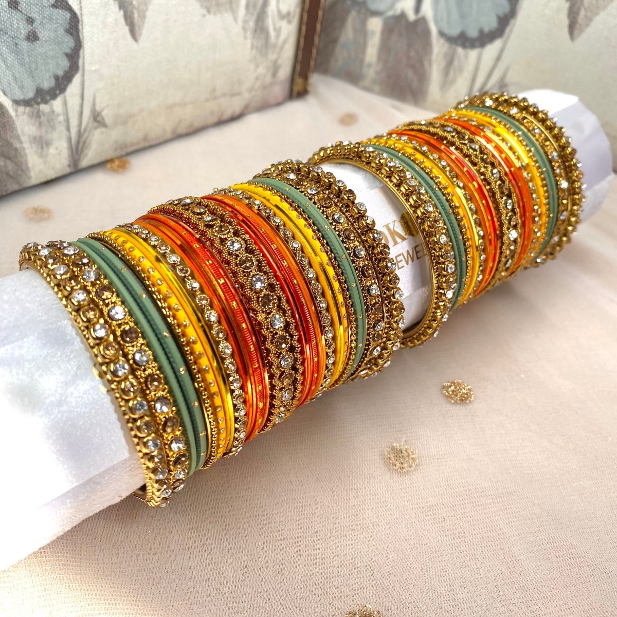 Orange sales bangles set