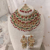 Nadia Double Bridal Necklace Set - Maroon/Green - SOKORA JEWELSNadia Double Bridal Necklace Set - Maroon/Greennecklace sets