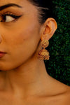 Nivetha Temple Style Jhumka Earrings - SOKORA JEWELSNivetha Temple Style Jhumka Earrings