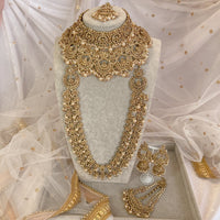 NOOR Bridal Necklace set - Golden - SOKORA JEWELSNOOR Bridal Necklace set - Golden
